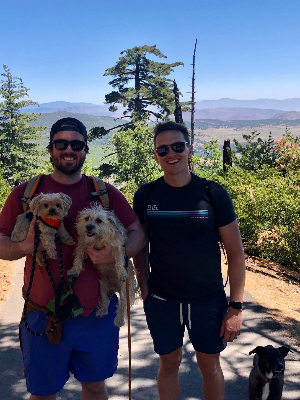 Brett and Michael with Nala, Maggie, and Layla